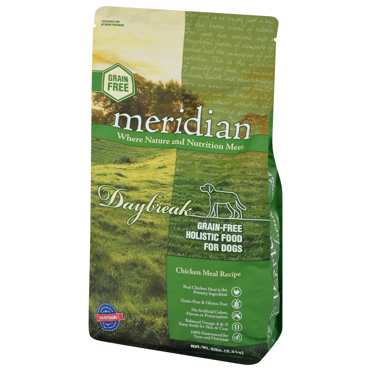 slide 4 of 9, Meridian Daybreak Grain-Free Holistic Chicken Meal Recipe Food for Dogs 5 lb, 5 lb
