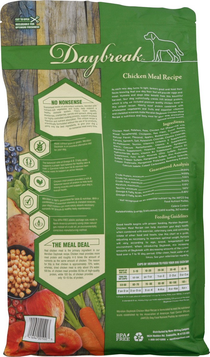 slide 6 of 9, Meridian Daybreak Grain-Free Holistic Chicken Meal Recipe Food for Dogs 5 lb, 5 lb