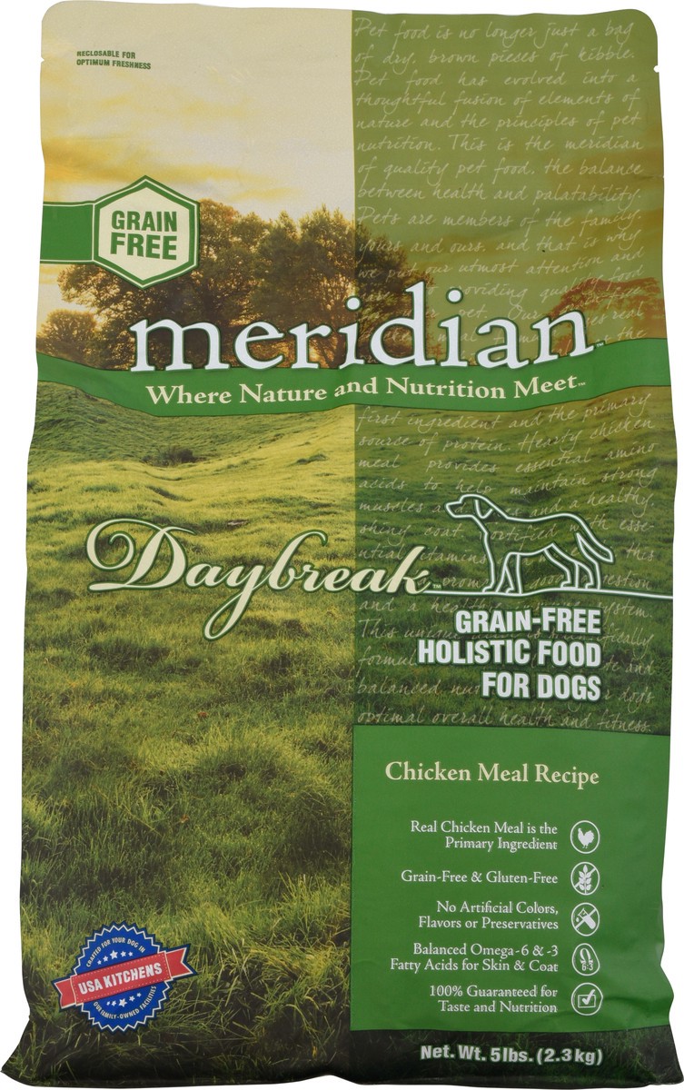slide 3 of 9, Meridian Daybreak Grain-Free Holistic Chicken Meal Recipe Food for Dogs 5 lb, 5 lb