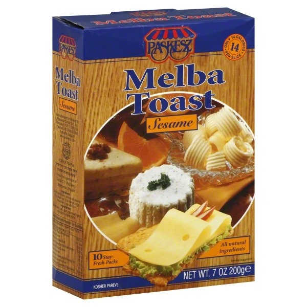 slide 1 of 5, Paskesz Sesame Melba Toast, 7 oz