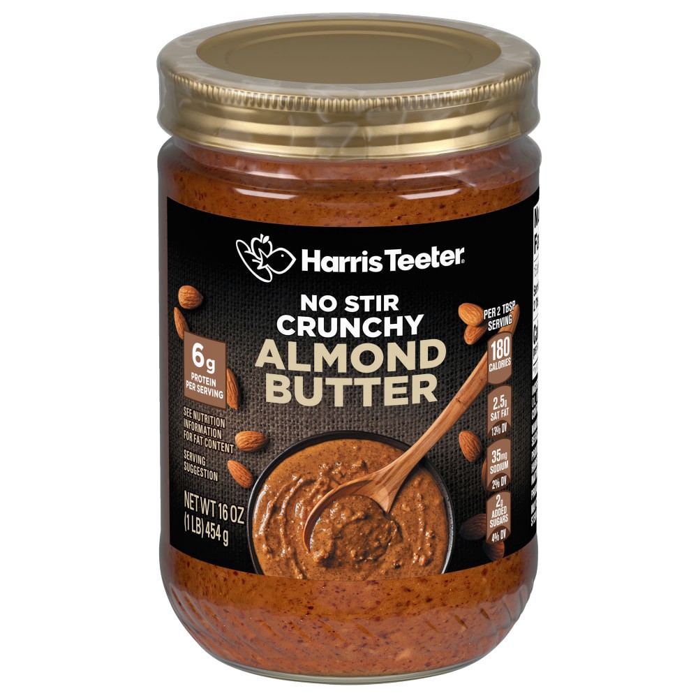 slide 3 of 4, Harris Teeter® No Stir Crunchy Almond Butter, 1 lb