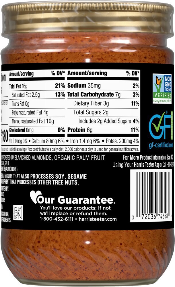 slide 4 of 4, Harris Teeter® No Stir Crunchy Almond Butter, 1 lb