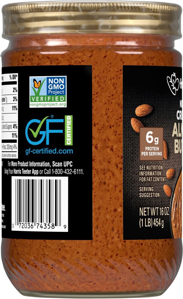 slide 2 of 4, Harris Teeter® No Stir Crunchy Almond Butter, 1 lb
