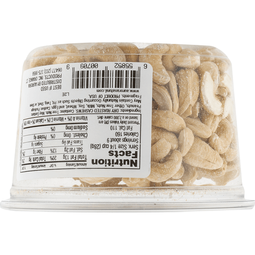 slide 8 of 8, Aurora Natural Cashews No Salt, 9 oz