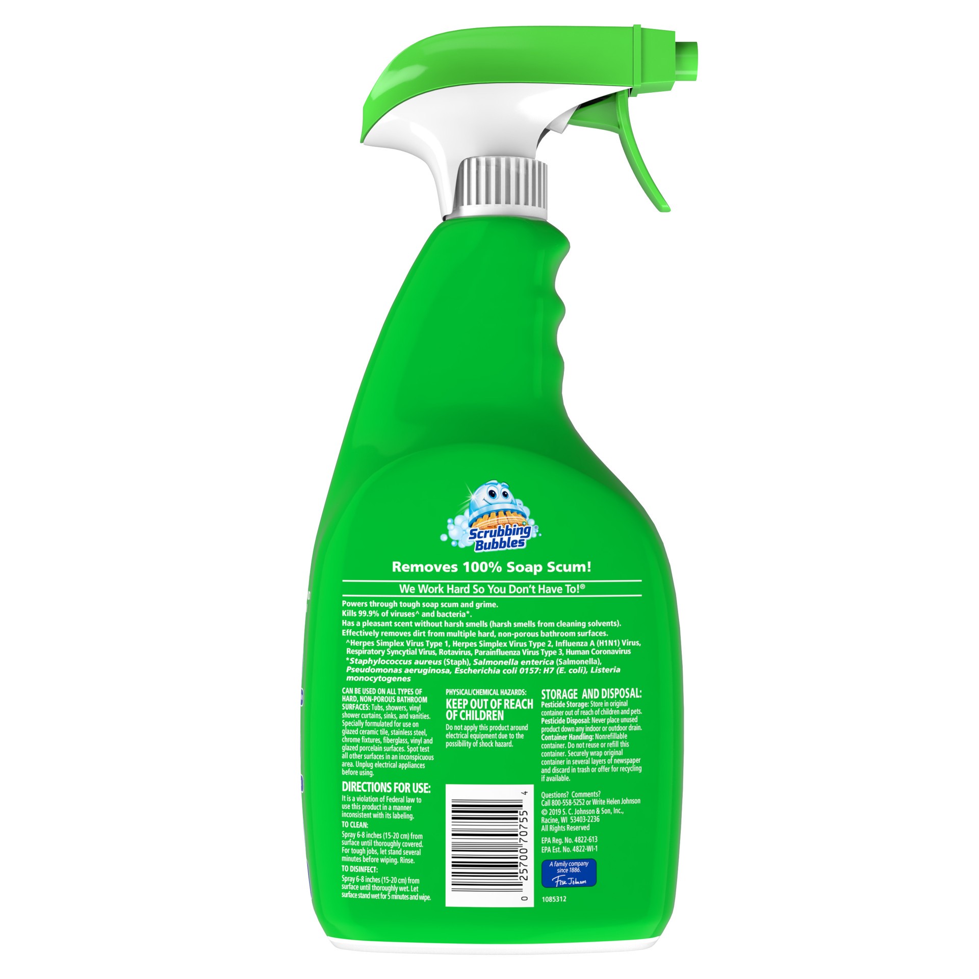 slide 5 of 5, Scrubbing Bubbles Disinfectant Bathroom Grime Fighter Spray, Citrus, 32 fl oz, 32 fl oz