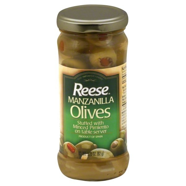 slide 1 of 1, Reese Manzanilla Olives, 3.25 oz