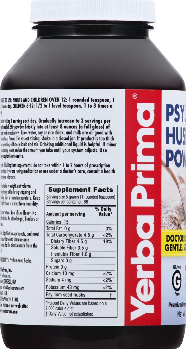 slide 5 of 7, Yerba Prima Psyllium Husks 12 oz, 12 oz