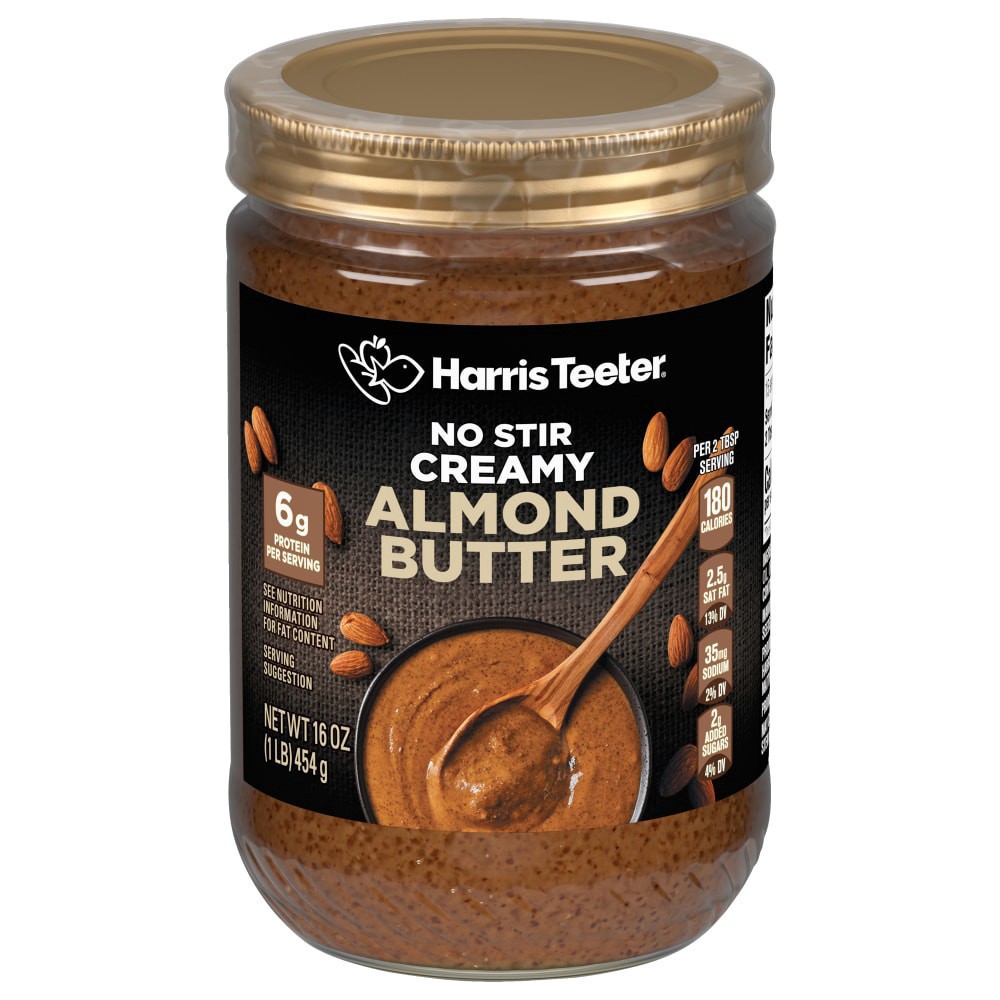 slide 1 of 1, Harris Teeter® No Stir Creamy Almond Butter, 16 oz