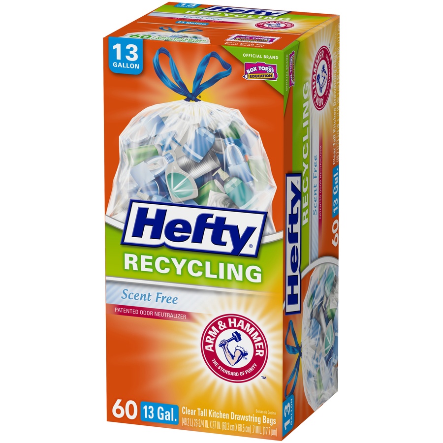 Hefty Clear Recycling Bag Scent Free 13 Gallon 60 ct Shipt