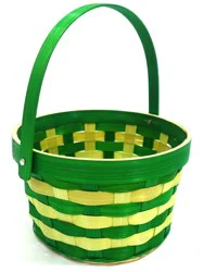Holiday Home Two Tone Bamboo Basket - Green