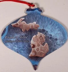 Petoskey Stone Wood Ornament