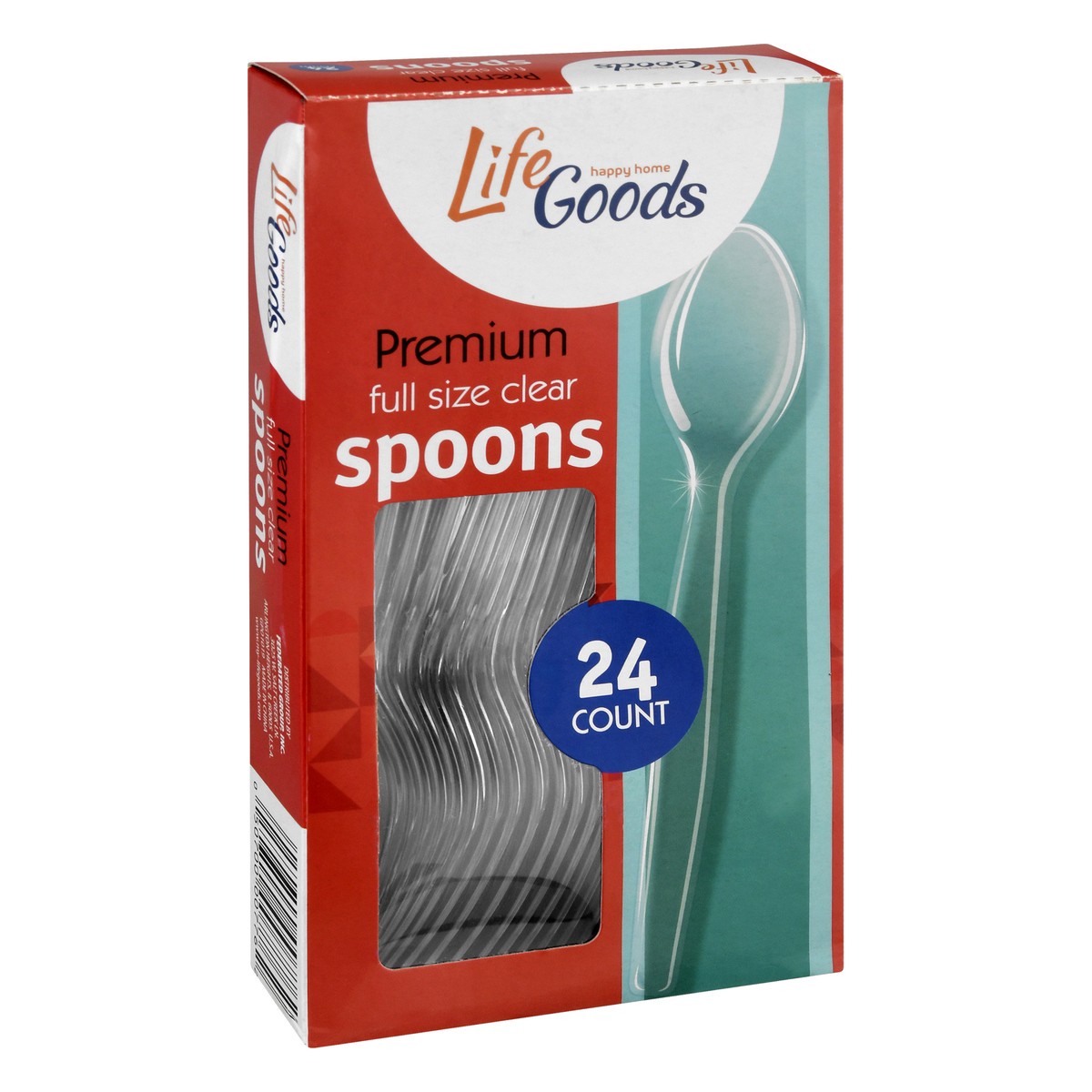 slide 4 of 4, Life Goods Premium Full Size Clear Spoons 24 ea, 24 ct