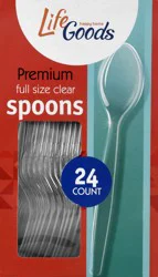 Life Goods Premium Full Size Clear Spoons 24 ea