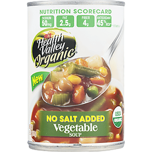 slide 4 of 9, Health Valley Organic No Salt Added Vegetable Soup, 15 fl oz