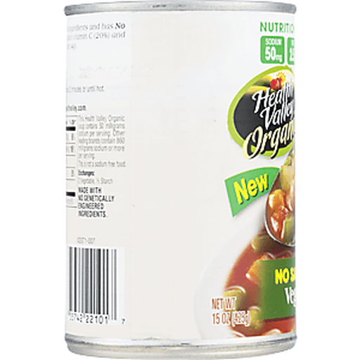 Health Valley Organic Vegetable Soup, No Salt Added - 15 oz can