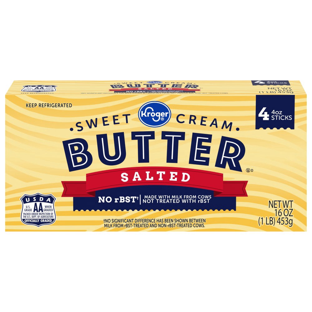 slide 1 of 1, Kroger Salted Butter Sticks, 1 lb