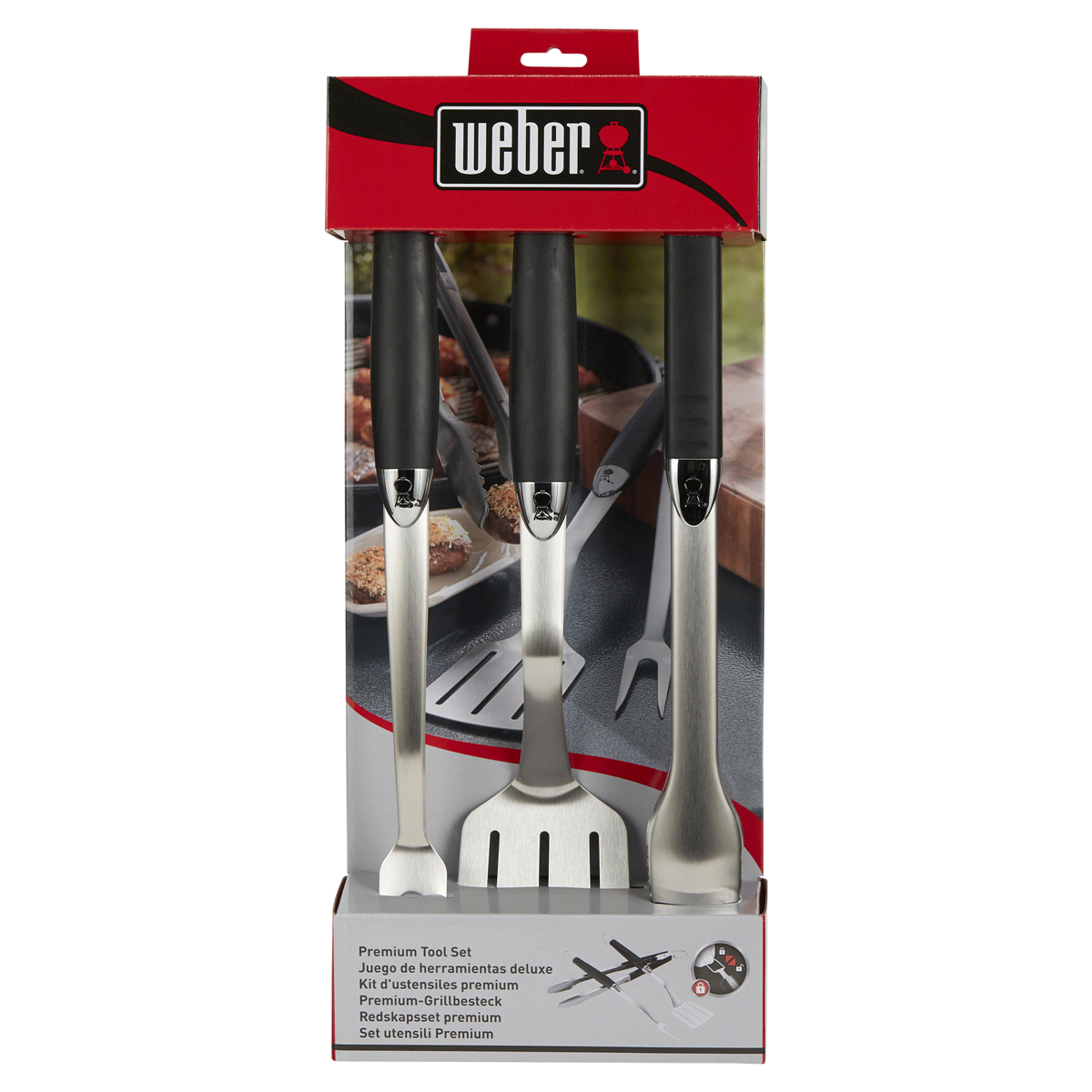 slide 1 of 3, Weber Original Stainless Steel 3pc Barbeque Tool Set, 3 ct