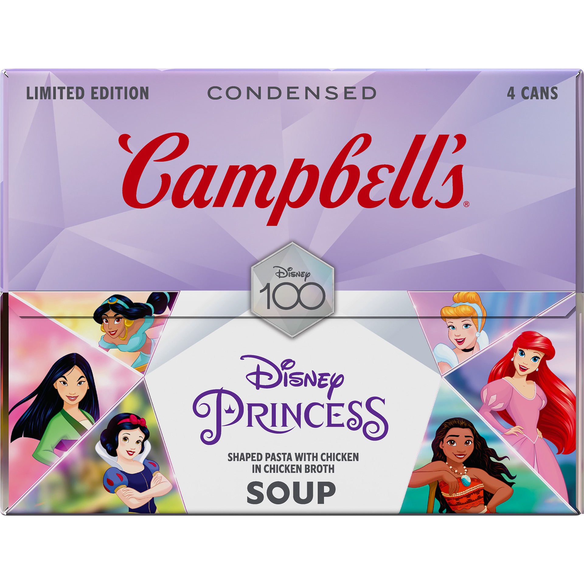 slide 5 of 5, Campbell's Condensed Chicken Soup, Disney Princess Shaped Pasta, 10.5 oz Can (Pack of 4), 42 oz