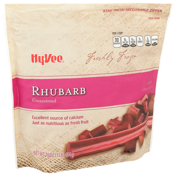 slide 1 of 1, Hy-vee Freshly Frozen Unsweetened Rhubarb, 16 oz