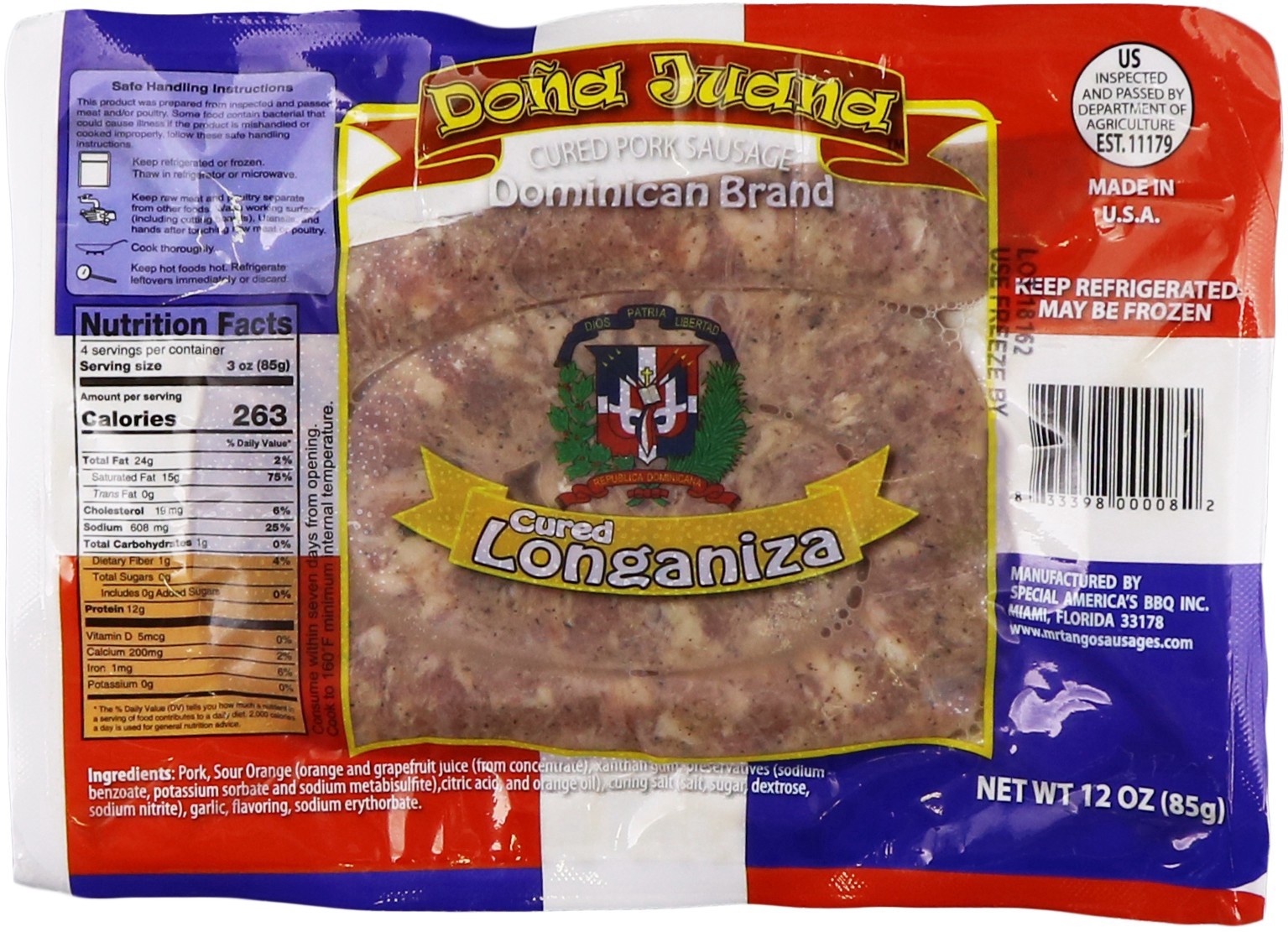 slide 1 of 1, Mr Tan Dona Juana Dominican Style Longaniza Cured Pork Sausage, 1 ct