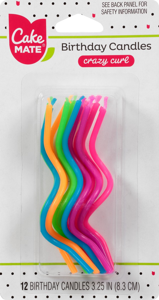 slide 1 of 10, Cake Mate Neon Crazy Curl Candle, 12 ct