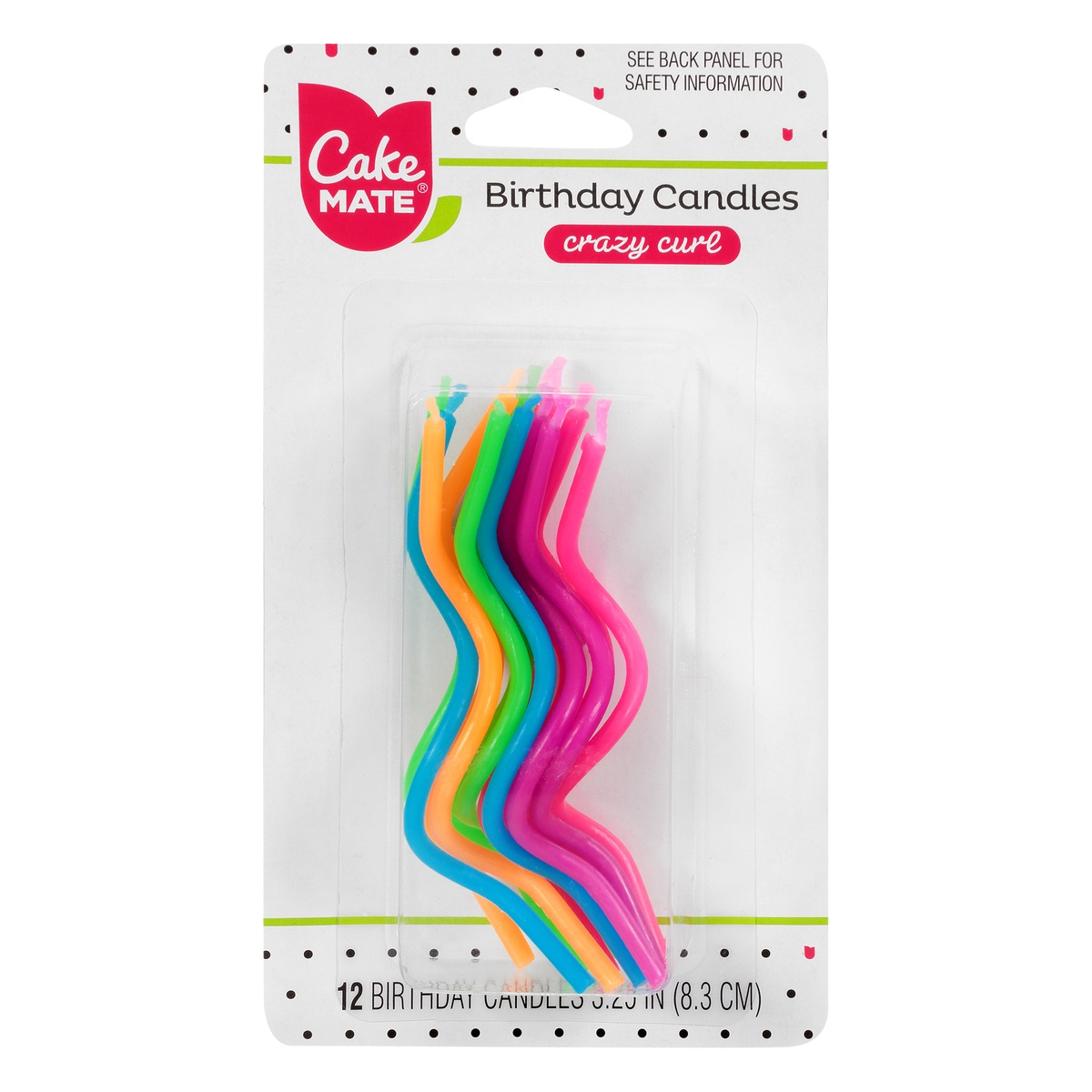 slide 1 of 1, Cake Mate Neon Crazy Curl Candle, 12 ct