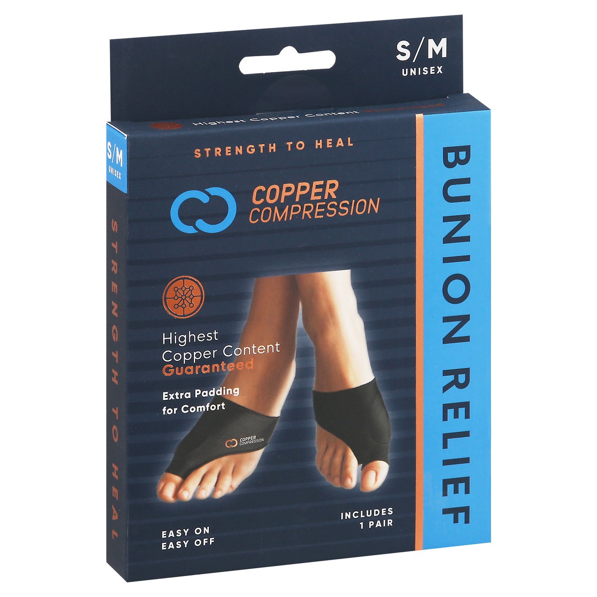 slide 3 of 12, Copper Compression Small/Medium Unisex Bunion Relief 1 ea, 1 ct