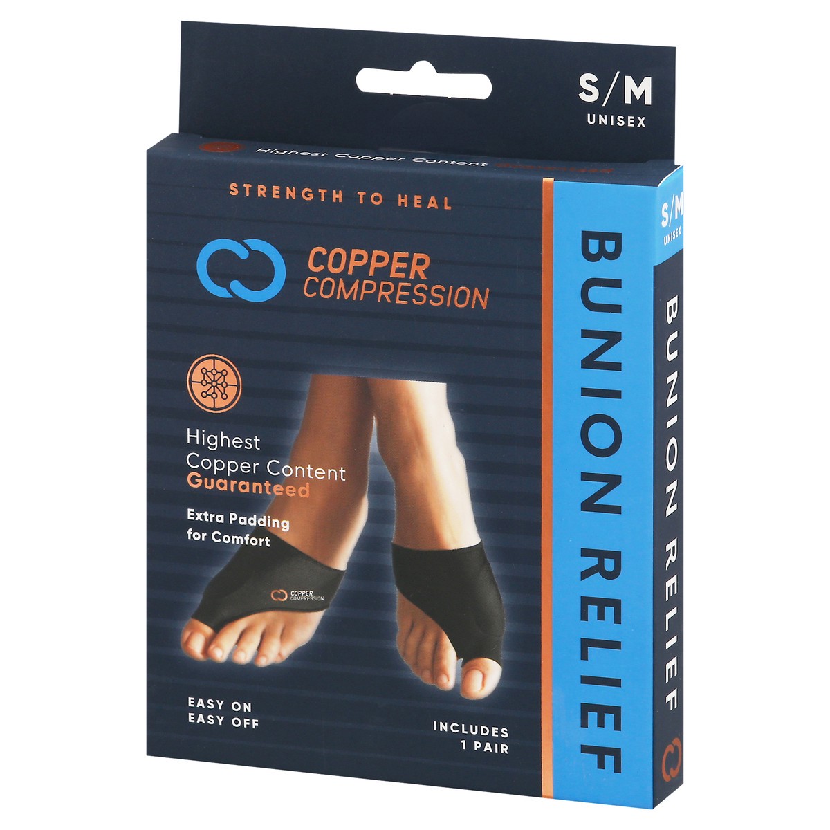 slide 11 of 12, Copper Compression Small/Medium Unisex Bunion Relief 1 ea, 1 ct
