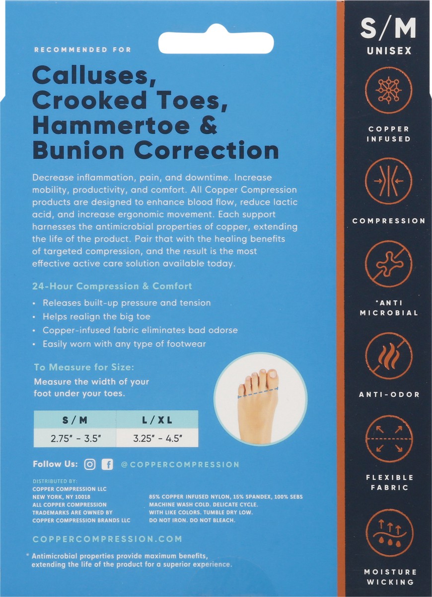 slide 7 of 12, Copper Compression Small/Medium Unisex Bunion Relief 1 ea, 1 ct
