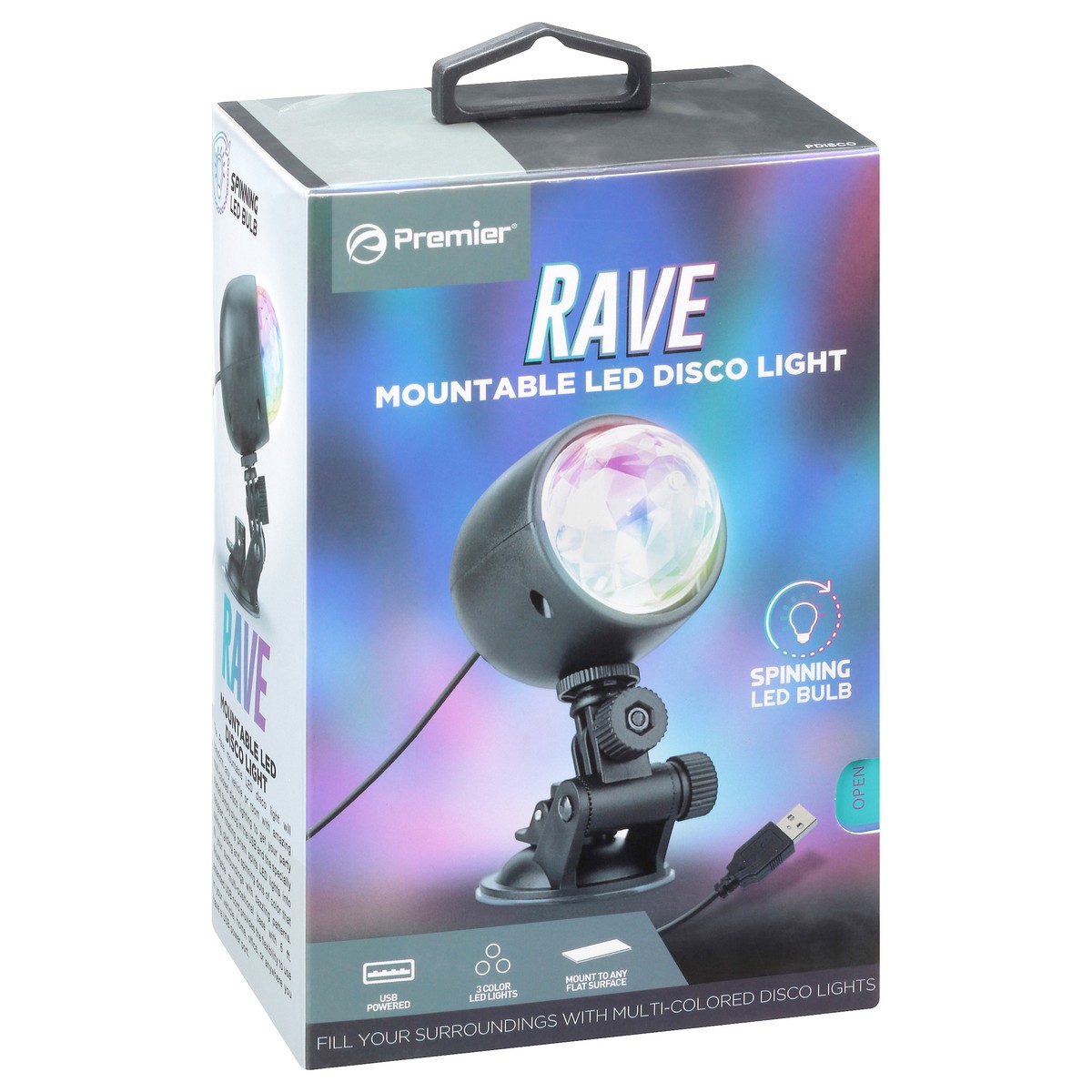 slide 4 of 11, Premier Rave Mountable LED Disco Light 1 ea, 1 ea