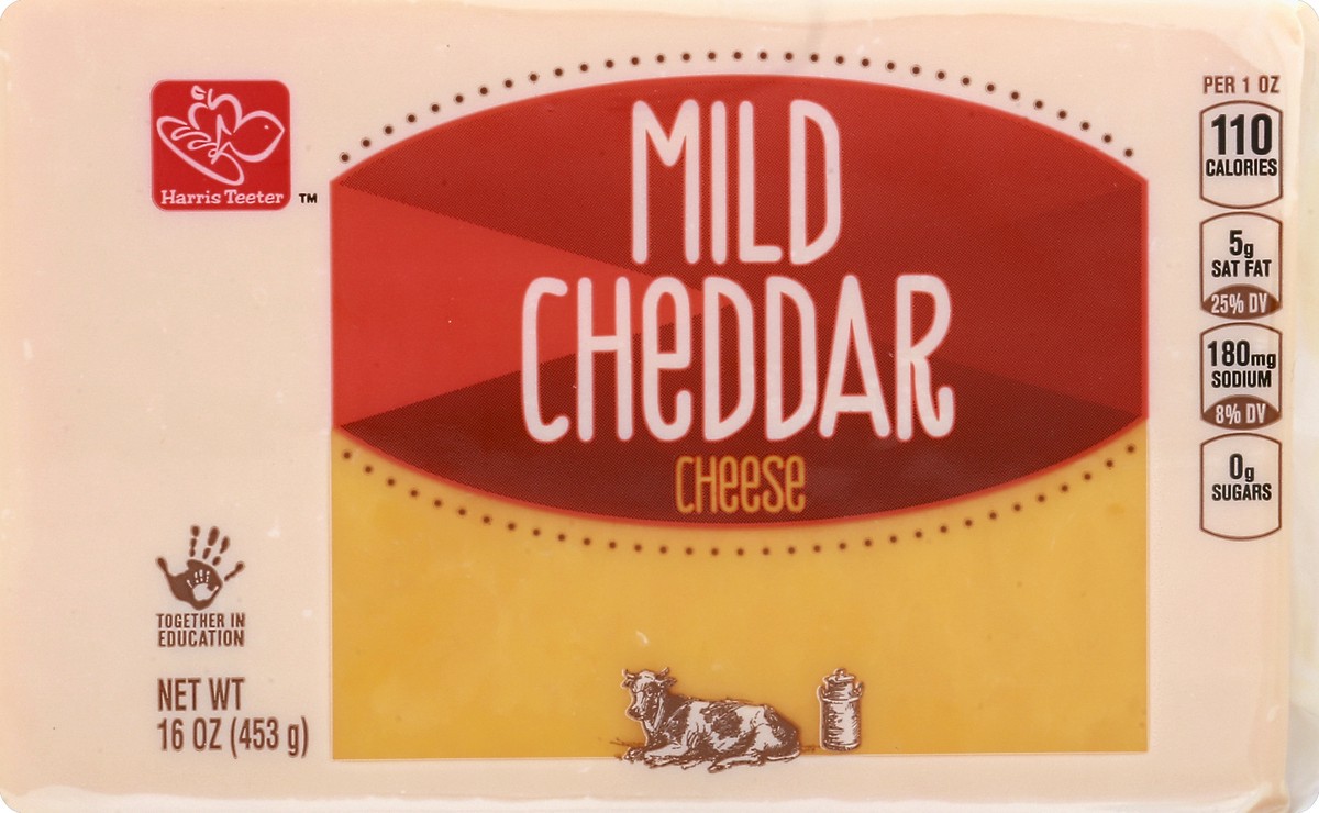 slide 5 of 5, Harris Teeter Cheese - Mild Cheddar, 16 oz