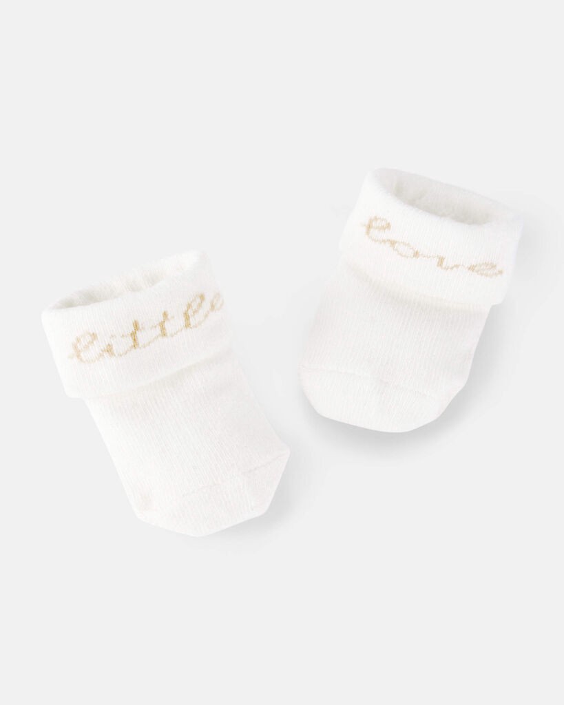 slide 2 of 2, Carter's Baby 2-Pack Chick Booties Neutral NB, 1 ct