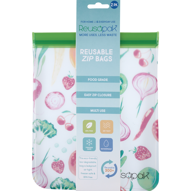 slide 1 of 1, REUSAPAK Leopard 2 Pack Flat Bag- Med, 1 ct