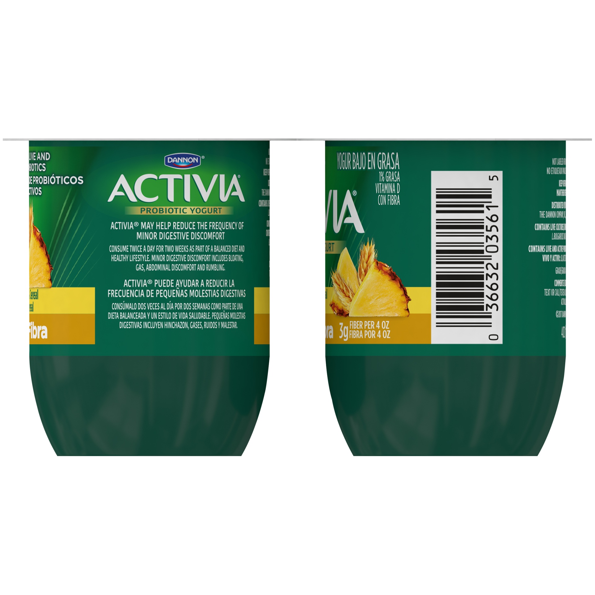 slide 5 of 7, Dannon Activia Fiber Probiotic Blended Lowfat Yogurt Vanilla, 4 ct; 4 oz