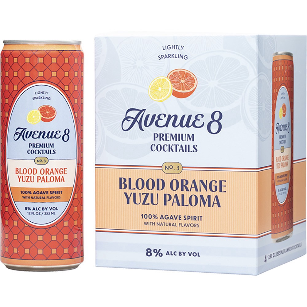 slide 1 of 1, Avenue 8 Blood Orange Yuzu Paloma, 4 ct; 12 oz