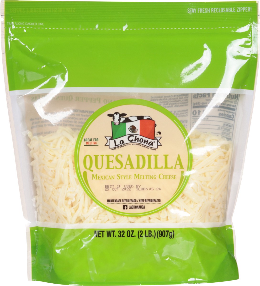 slide 3 of 9, La Chona Mexican Style Quesadilla Melting Cheese 32 oz, 32 oz