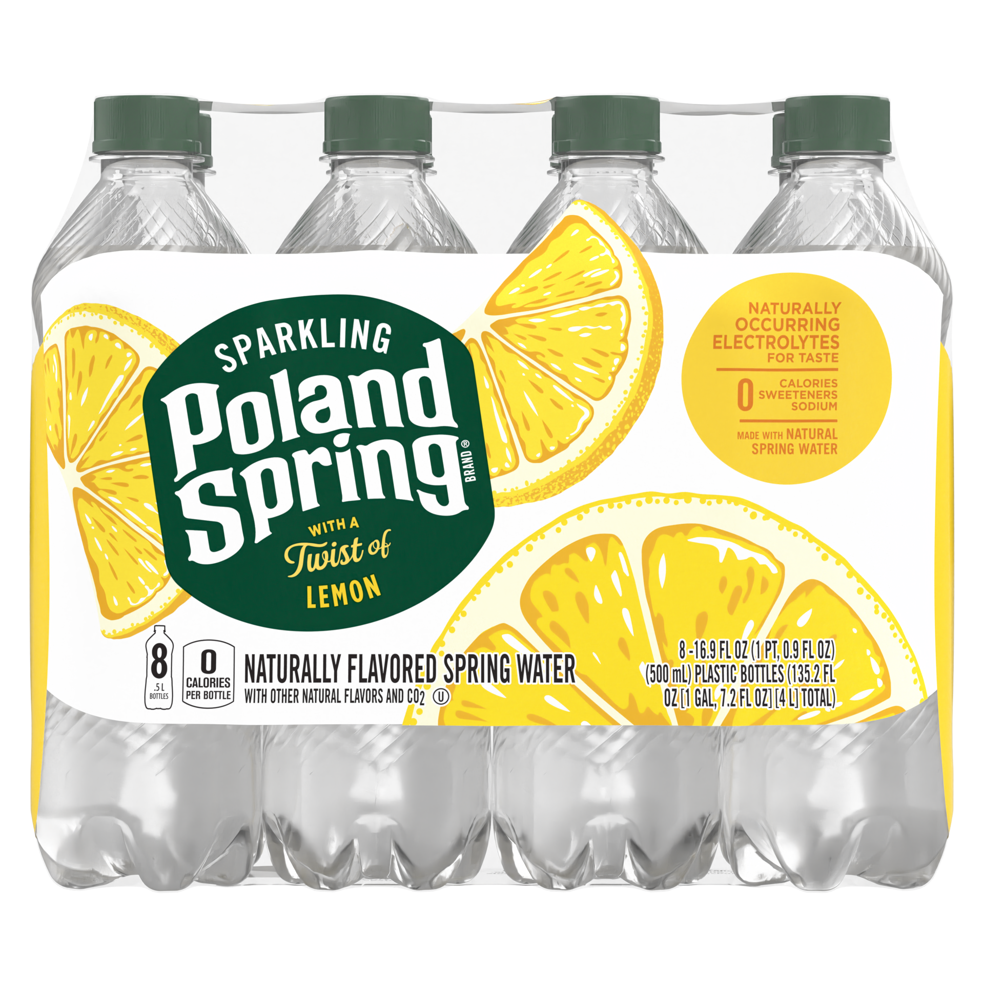 slide 3 of 5, Poland Spring Sparkling Water, Lively Lemon- 16.9 fl oz, 16.9 fl oz