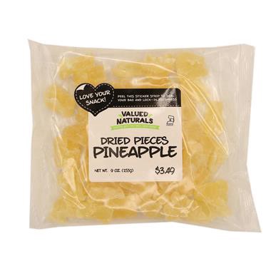 slide 1 of 1, Valued Naturals Dried Pieces Pineapple, 9 oz