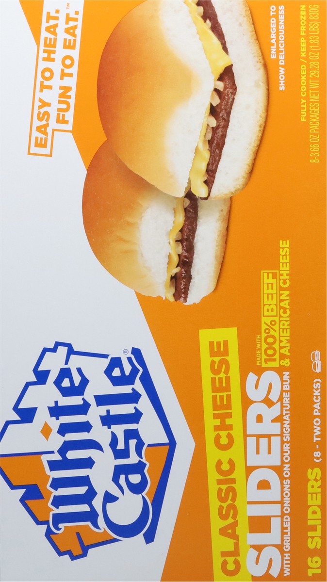 slide 3 of 9, White Castle Classic Cheese Sliders 8 - 2 Packs, 8 ct