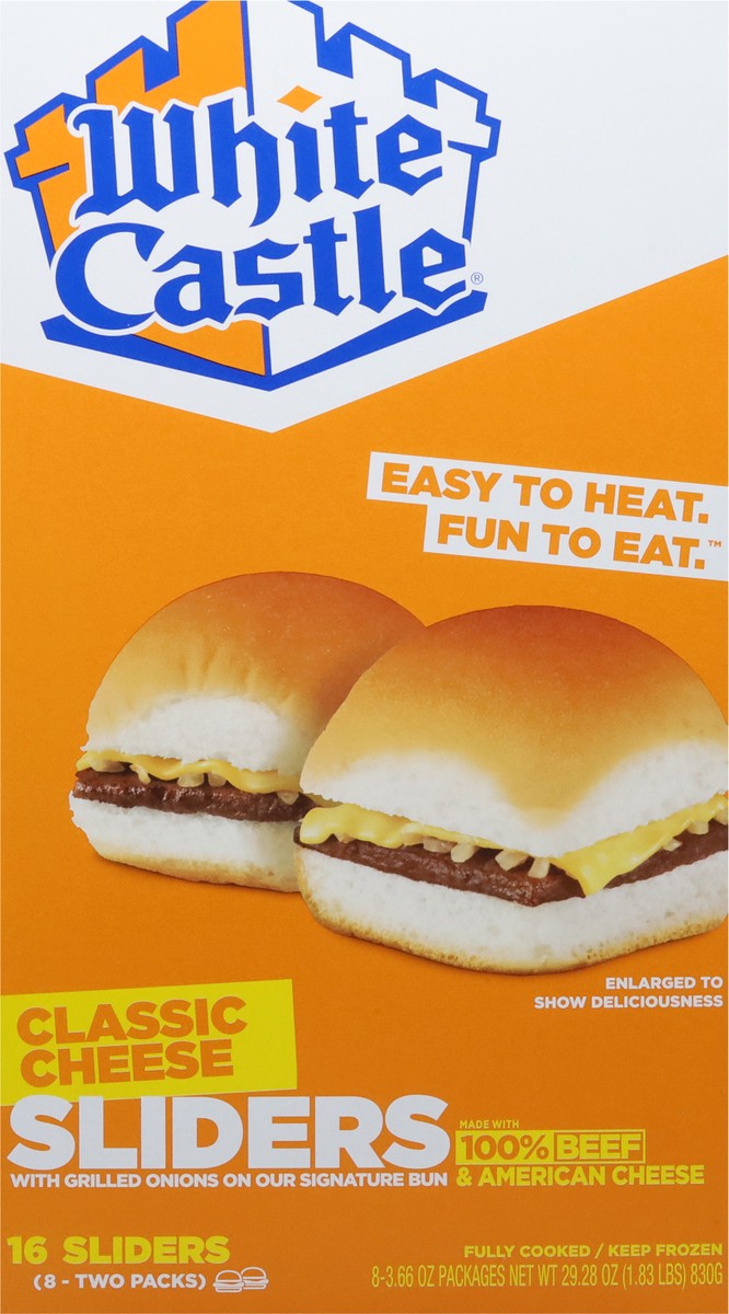 slide 6 of 9, White Castle Classic Cheese Sliders 8 - 2 Packs, 8 ct