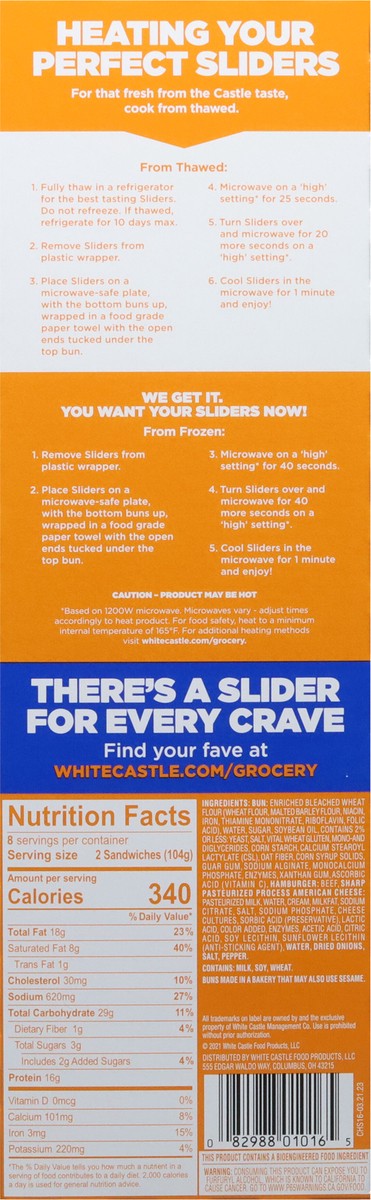 slide 8 of 9, White Castle Classic Cheese Sliders 8 - 2 Packs, 8 ct