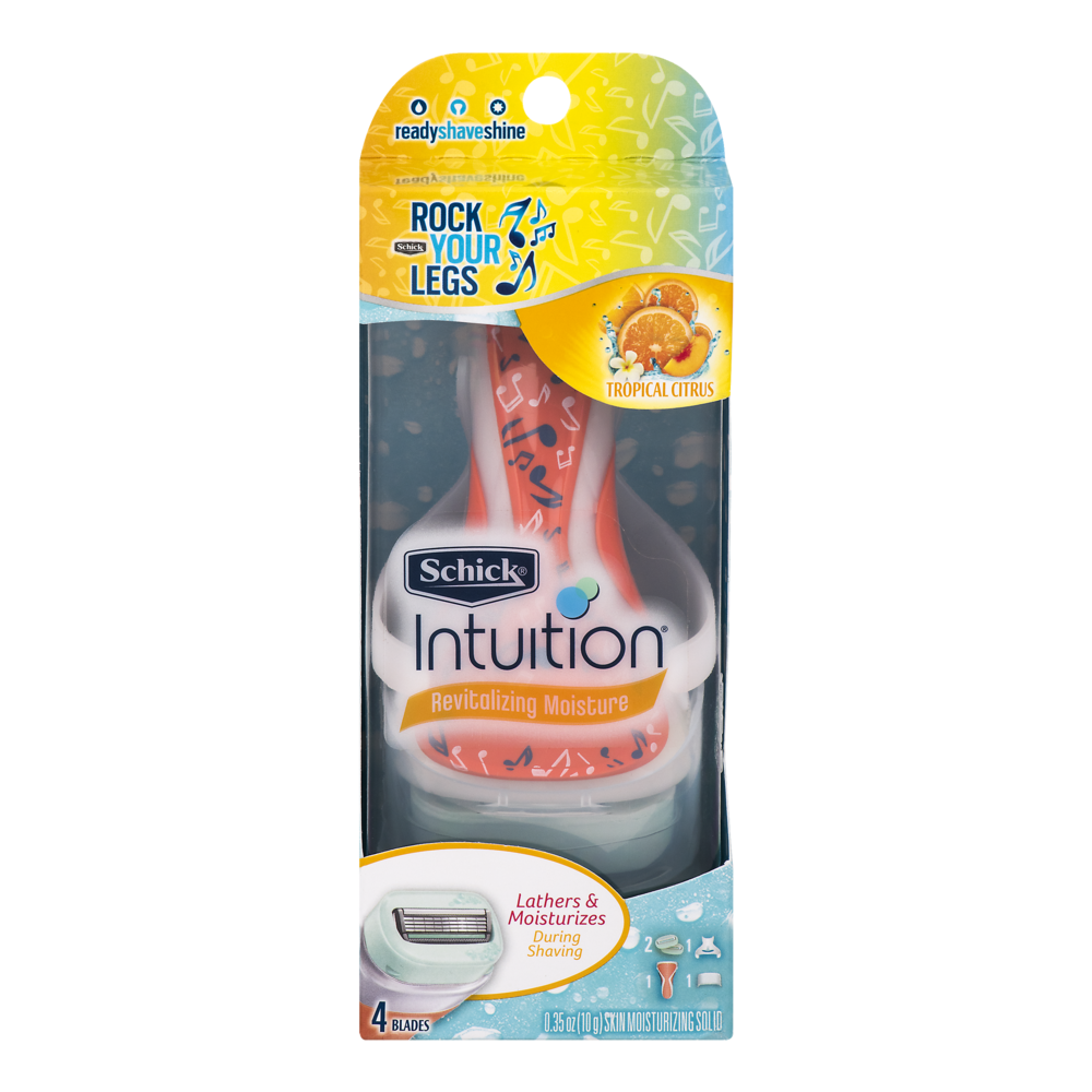 slide 1 of 4, Schick Intuition Razor Tropical Citrus, 1 ct