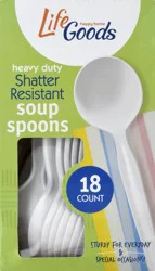 Life Goods Heavy Duty Shatter Resistant Soup Spoons 18 ea