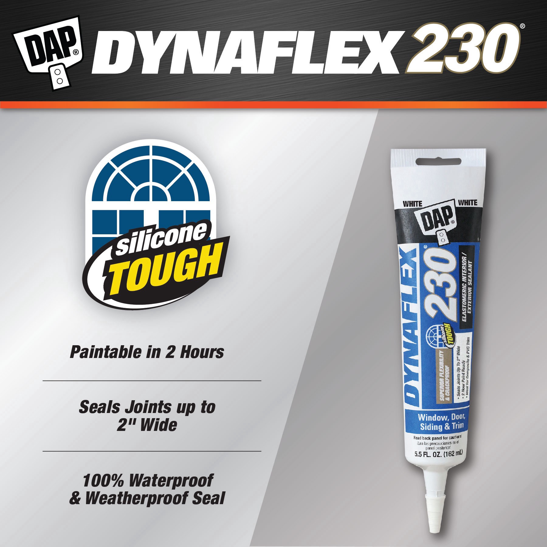 slide 5 of 6, Dap Dynaflex 230 Window And Door Sealant - White, 5.5 oz