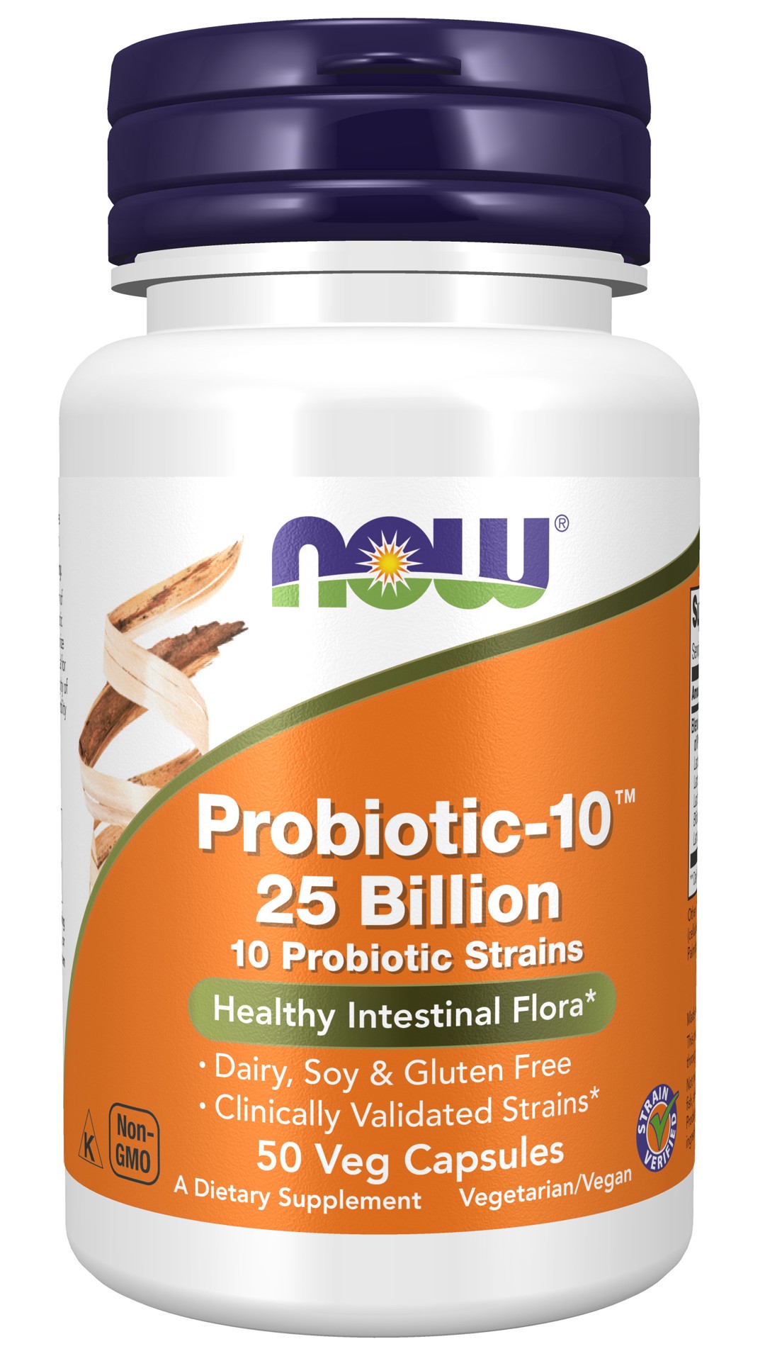 slide 1 of 5, NOW Probiotic-10™ 25 Billion - 50 Veg Capsules, 50 ct