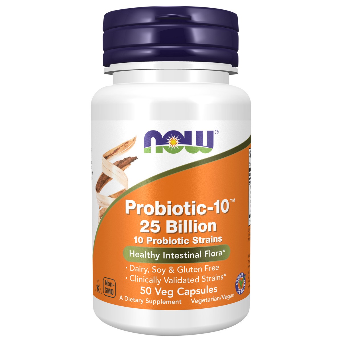 slide 1 of 5, NOW Probiotic-10™ 25 Billion - 50 Veg Capsules, 50 ct