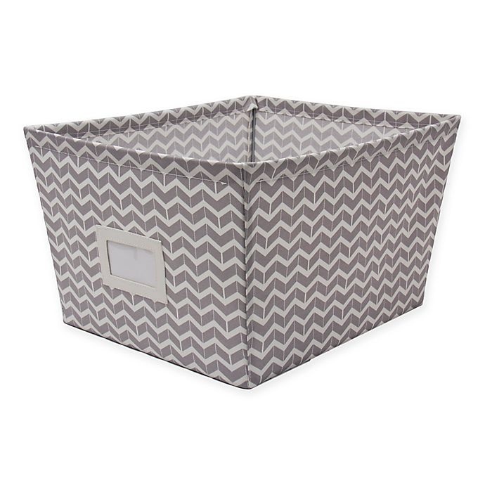 SALT Large Canvas Storage Bin with Chevron Print Grey 1 ct Shipt