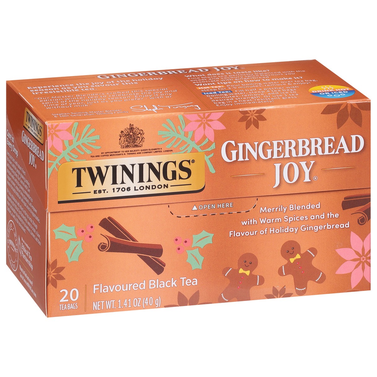 slide 12 of 15, Twinings Gingerbread Joy Black Tea 20 Tea Bags, 1 ct