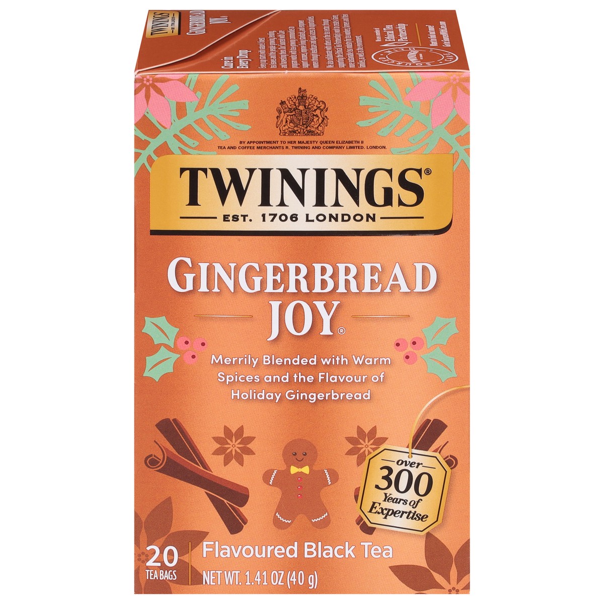 slide 4 of 15, Twinings Gingerbread Joy Black Tea 20 Tea Bags, 1 ct