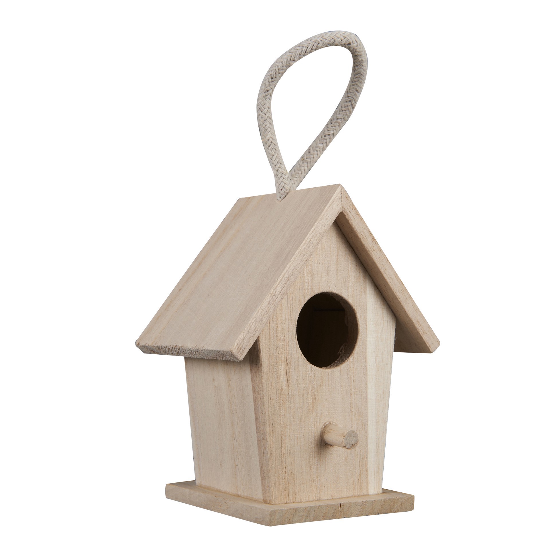 slide 4 of 4, 4" Traditional Wood Birdhouse By Make Market, 4.1 in x 3.4 in x 2.7 in